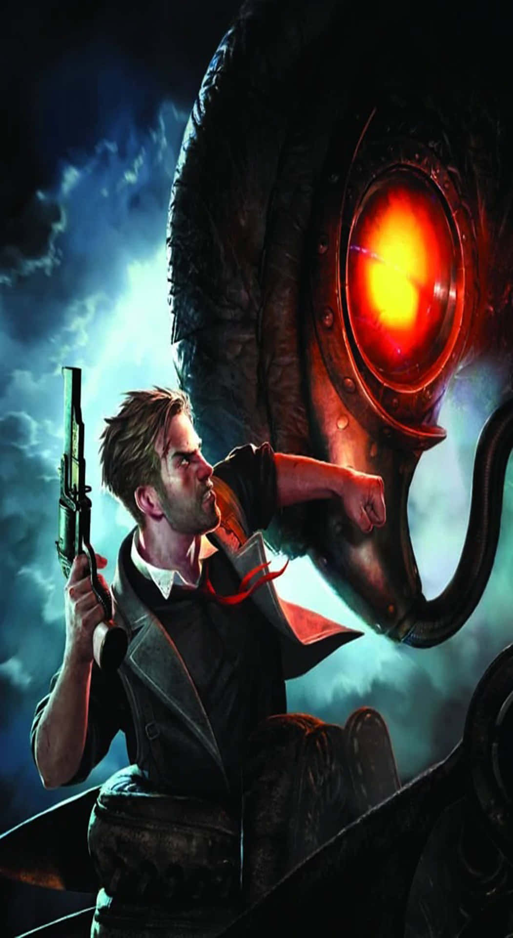 Get Lost In A Thrilling Digital Dystopia With 4k Bioshock On Your Iphone. Background
