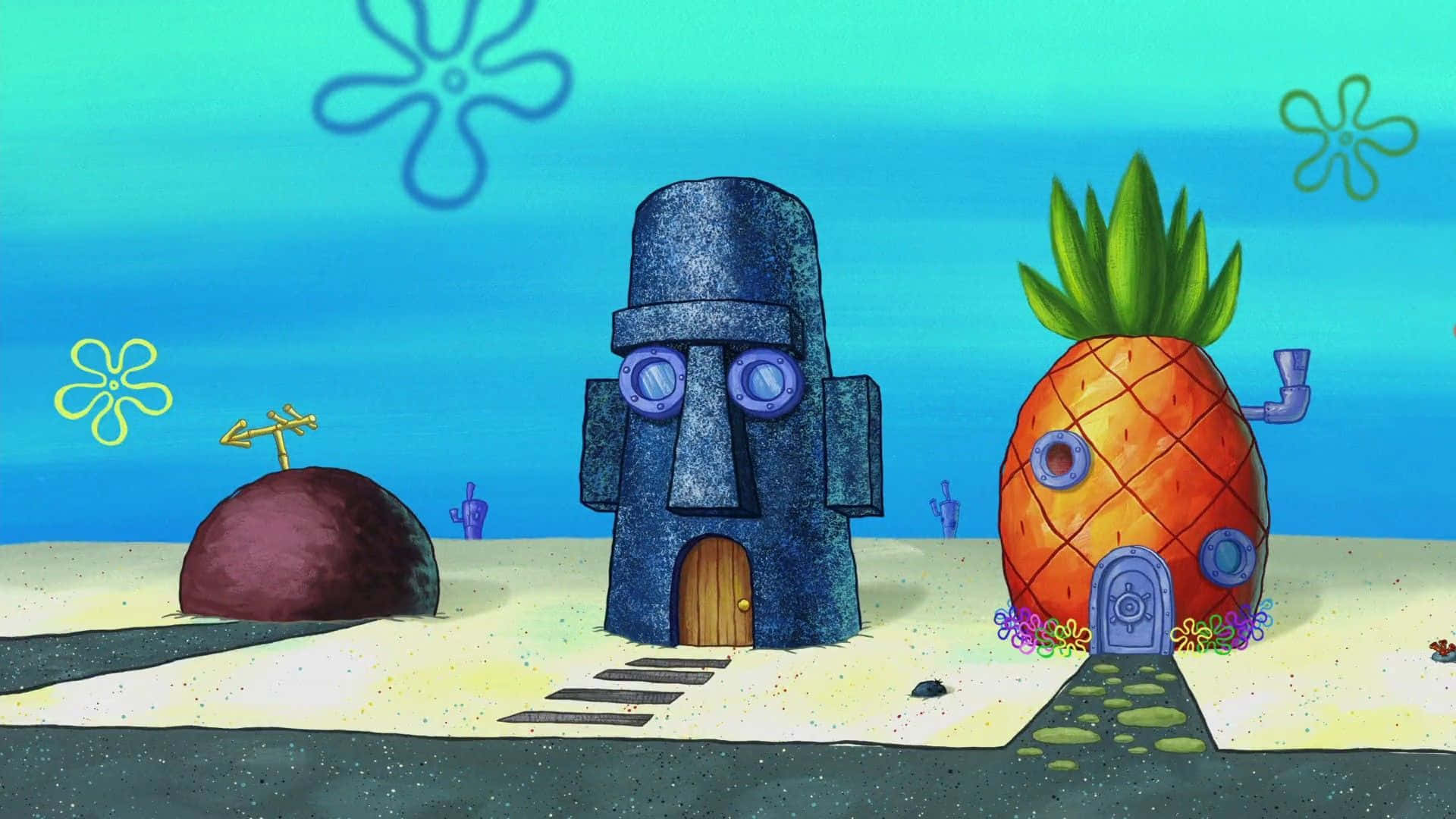 Get Lost In Exploration In The Spongebob House! Background
