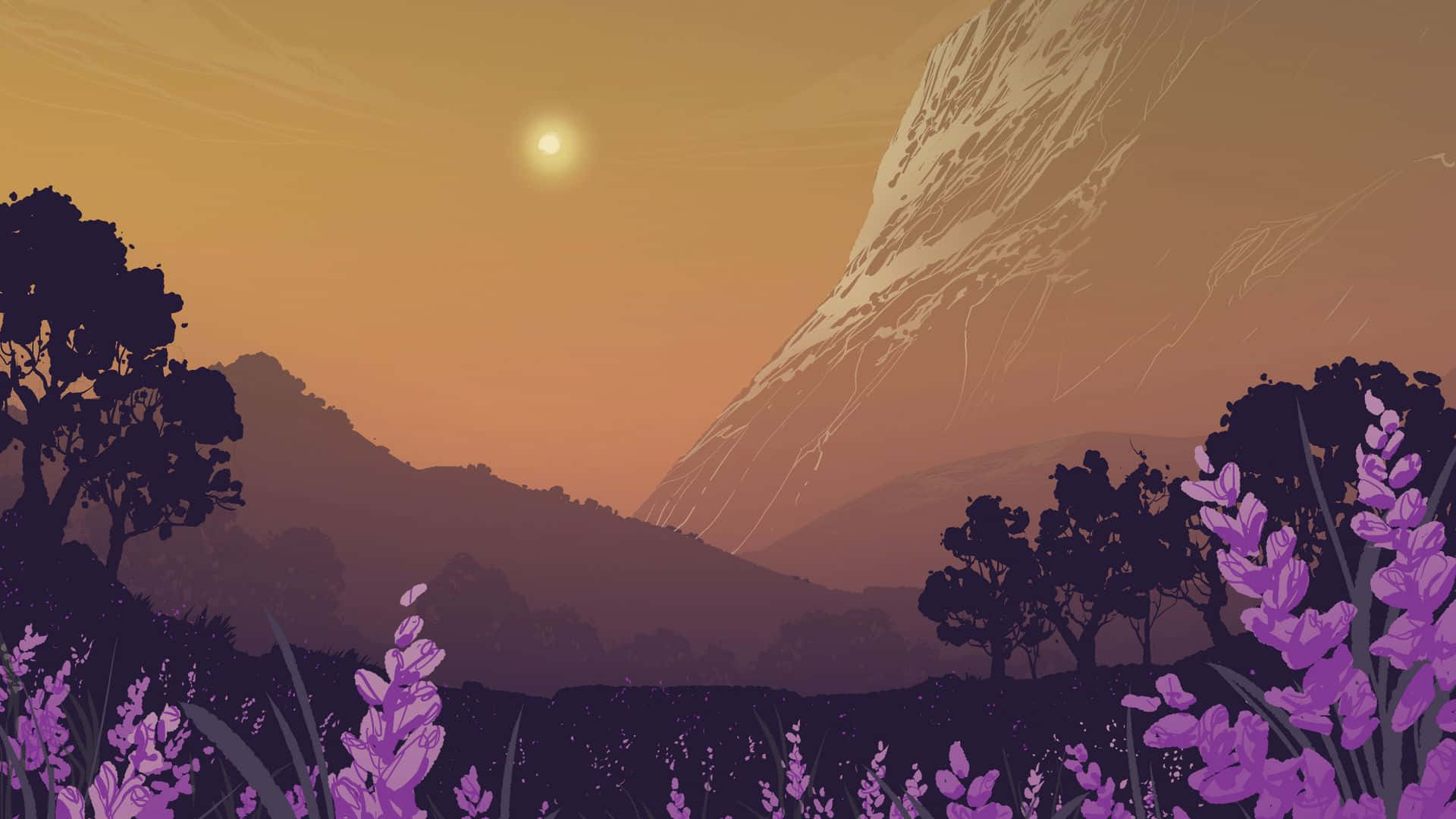Get Lost In Nature's Beauty With Pixel Landscape Background