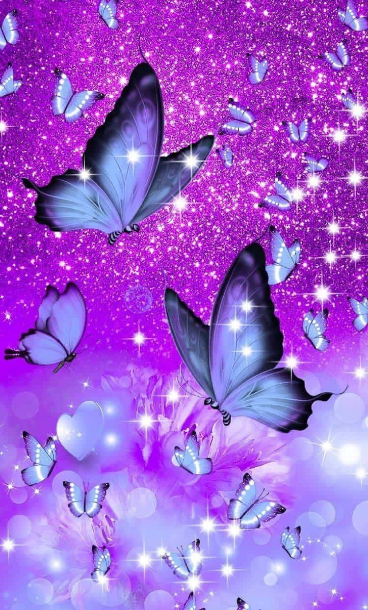 Get Lost In The Beauty Of This Purple Butterfly Iphone Wallpaper. Background