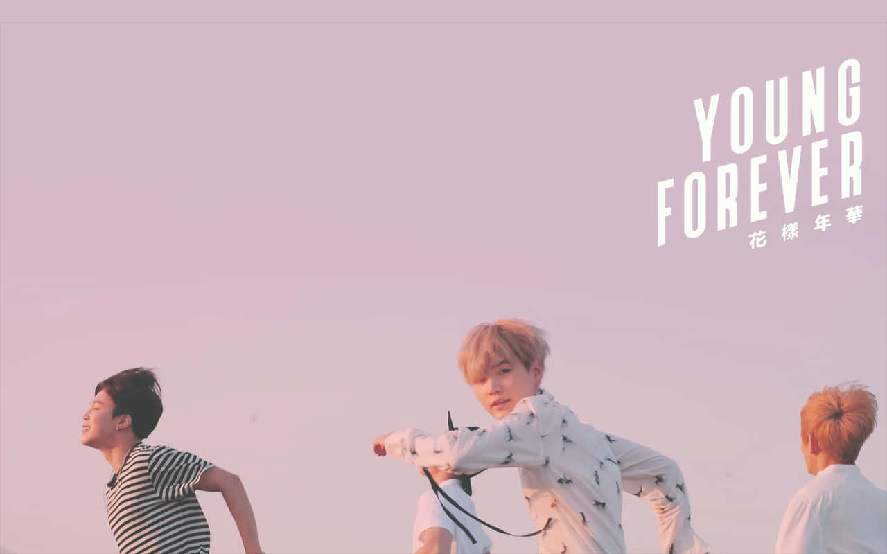 Get Lost In The Dreamy Pink Aesthetic Of Bts With This Desktop Wallpaper Background