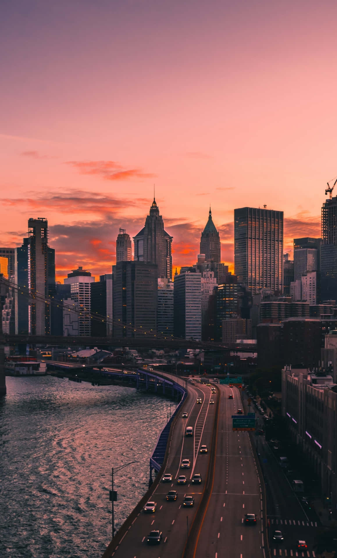 Get Lost In The Skyline Of A Beautiful City At Sunset Background