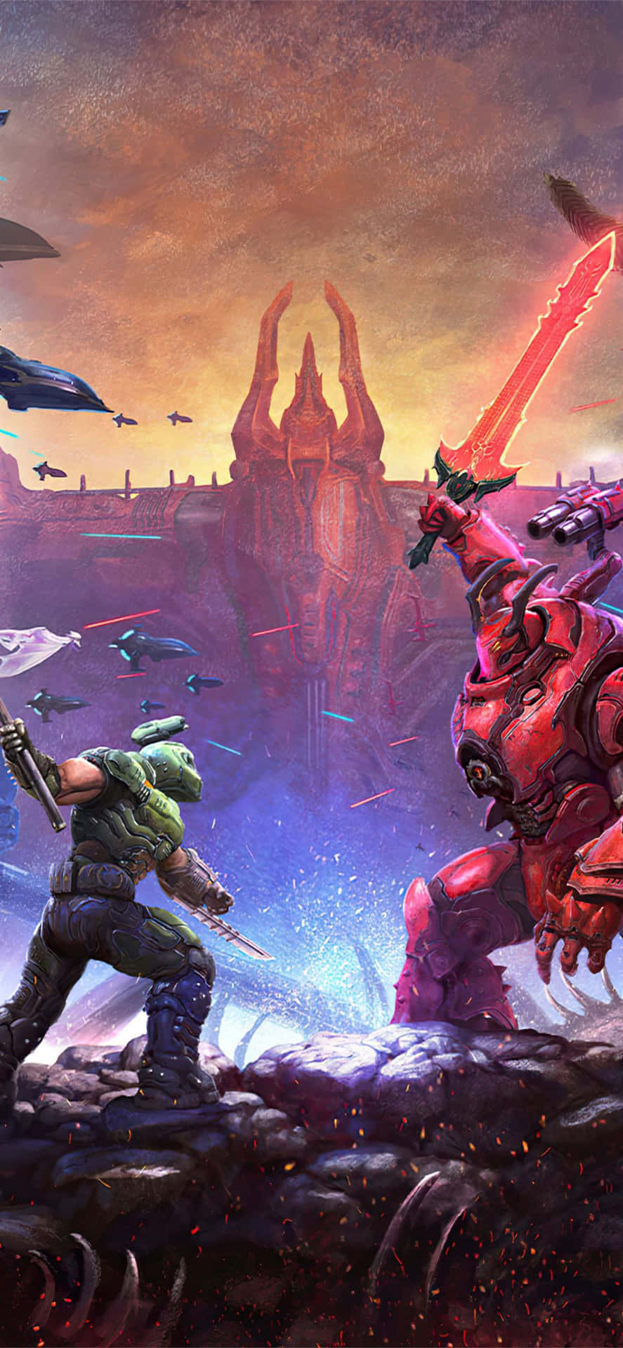 Get Lost In The World Of The Epic Doom Eternal Game On Your Iphone. Background