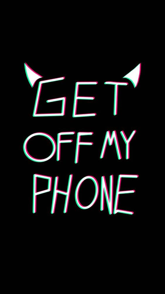 Get Off My Phone Devil Horns Background