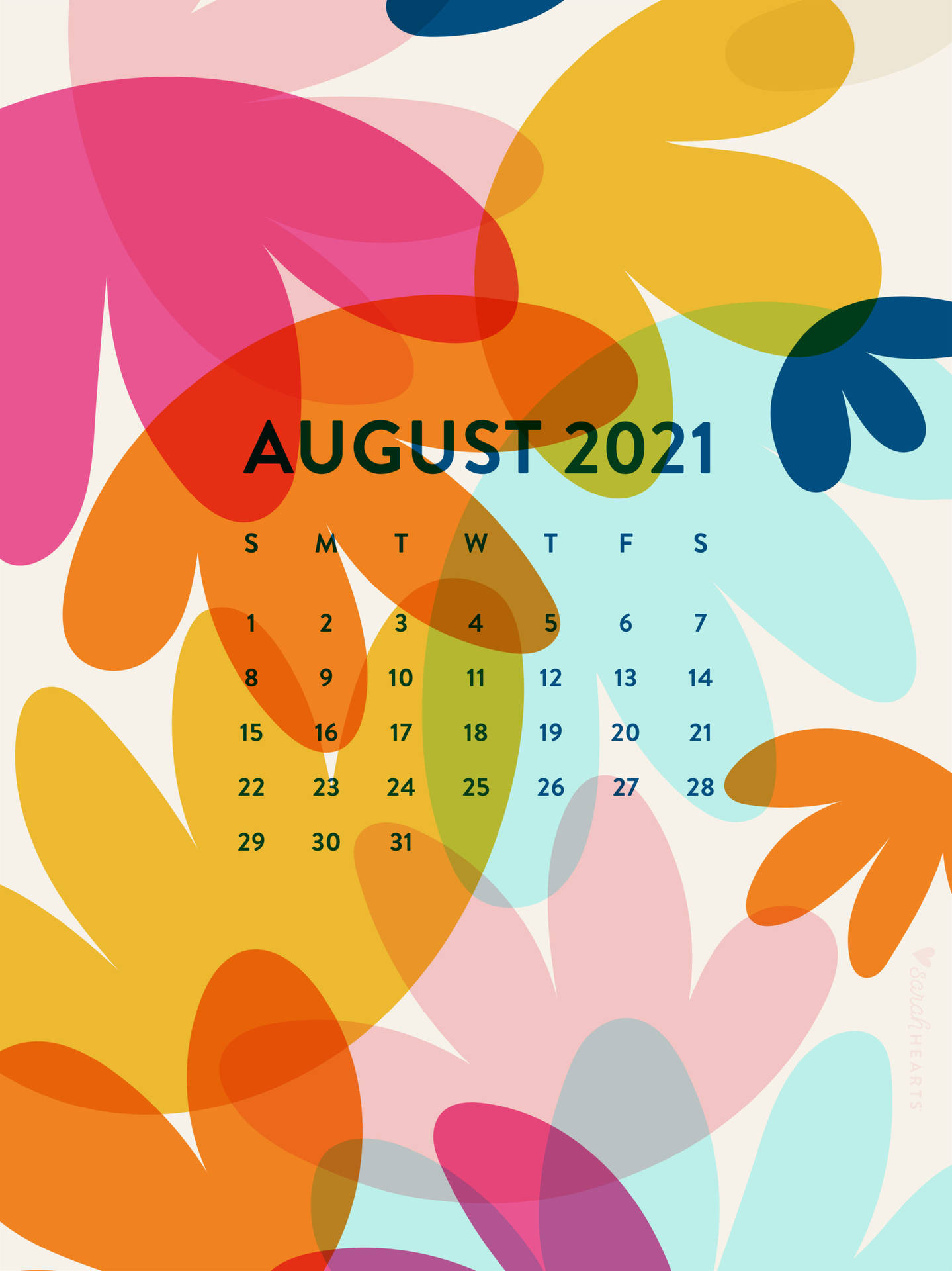 Get Organised With August 2021 Calendar Background