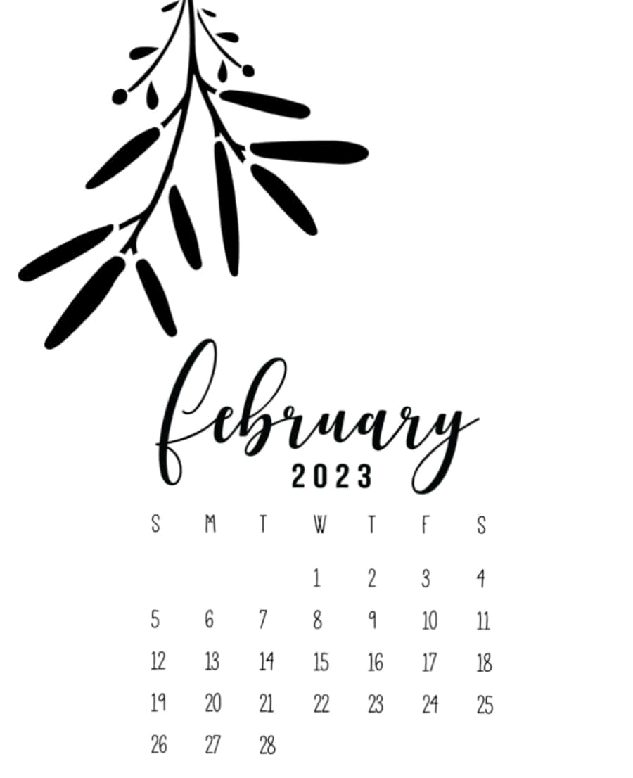 Get Organized For The Month Of February With This Calendar! Background