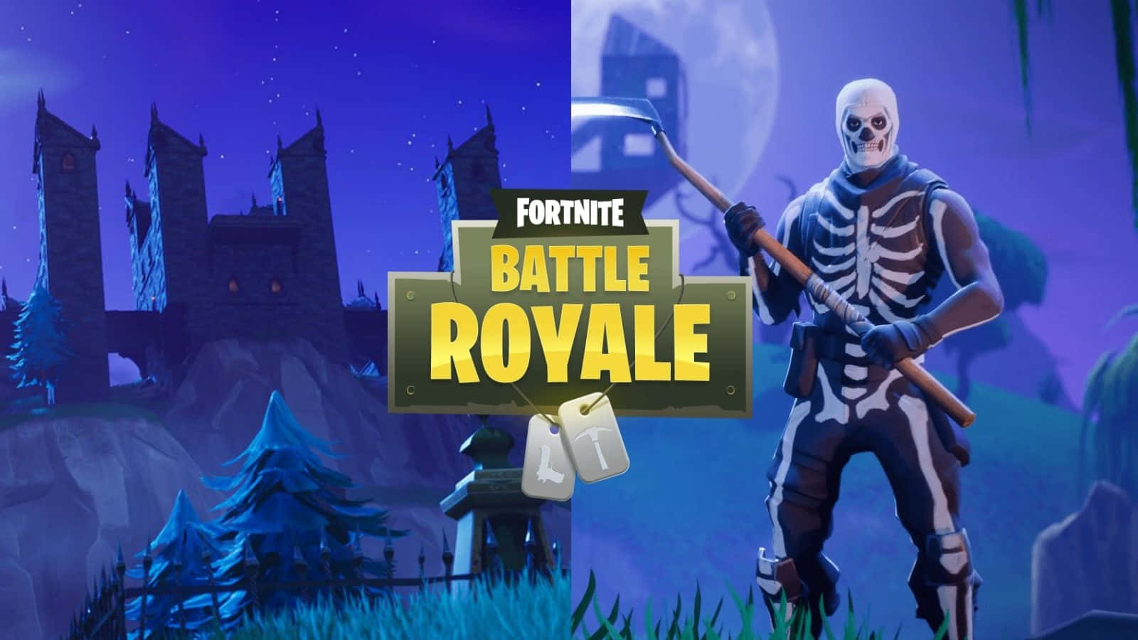 Get Ready For A Clash In Your Favorite Game With The Striking Purple Skull Trooper! Background