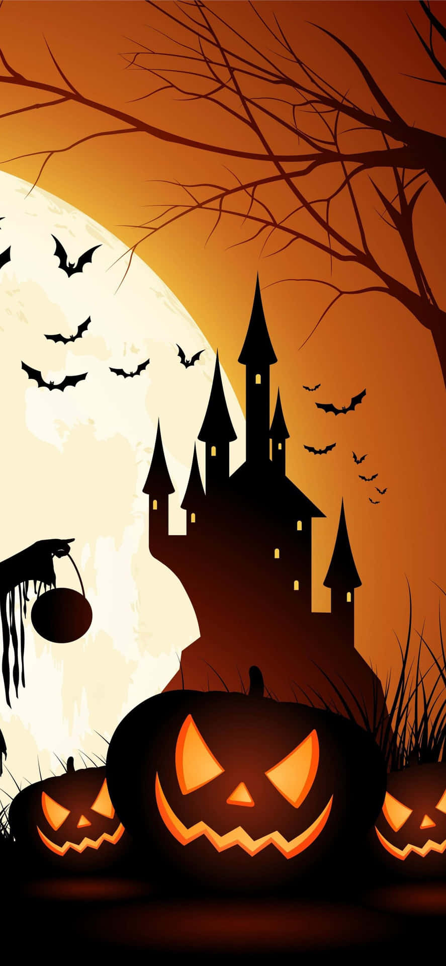 Get Ready For A Spooky Halloween Dressed In Orange Background