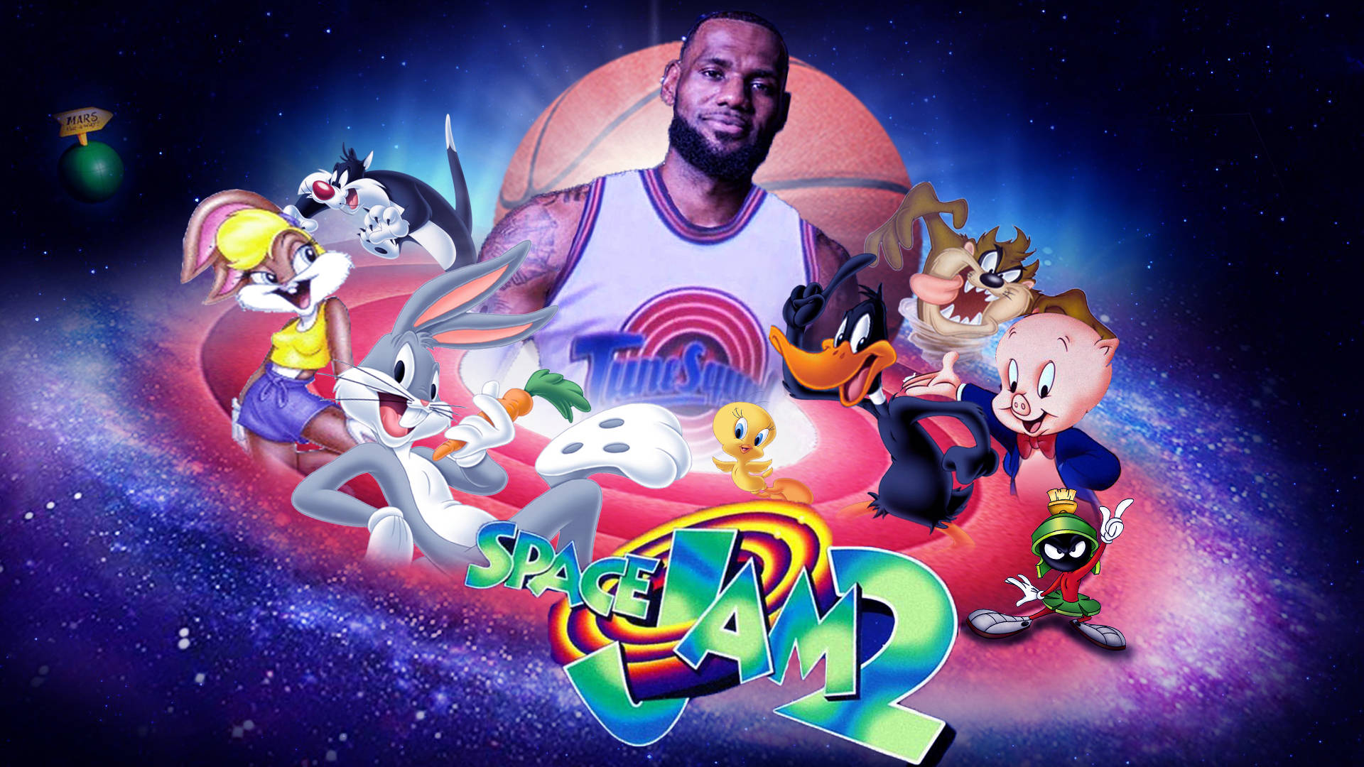 Get Ready For An Epic Match - Space Jam 2 Background