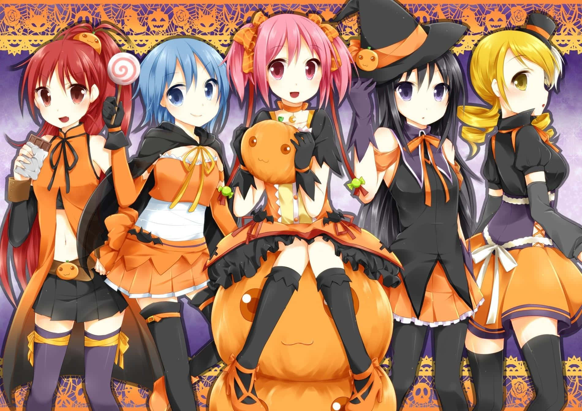 Get Ready For Halloween With This Adorable Anime Girl! Background