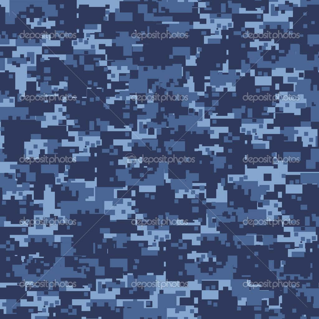 Get Ready For Outdoor Adventure In This Classic Blue Camo Background