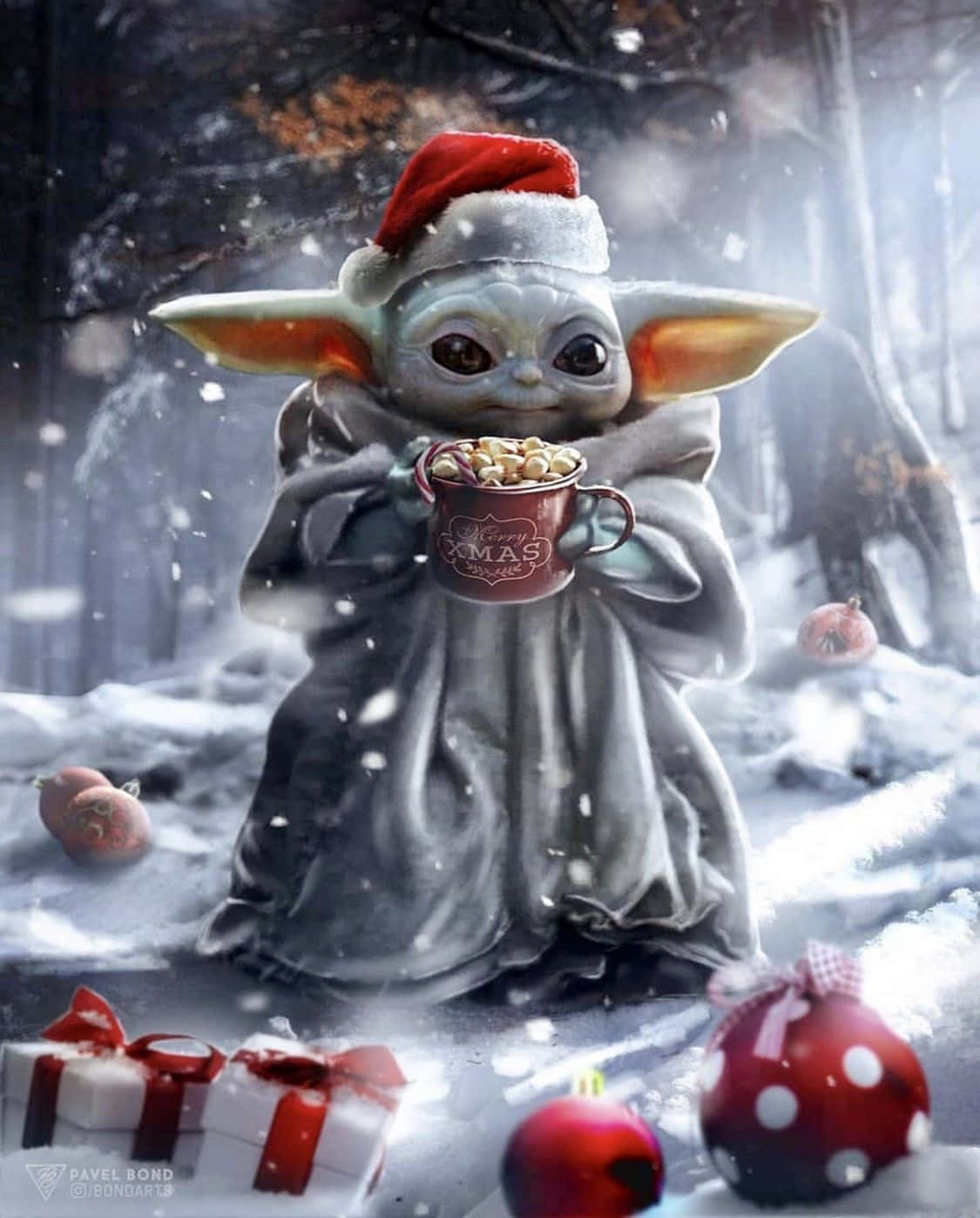 Get Ready For The Holidays! Celebrate Christmas With Baby Yoda Background