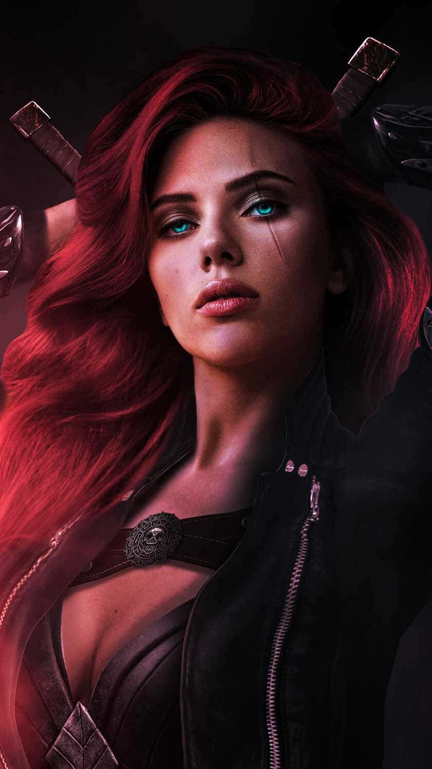 Get Ready For The Power Of Black Widow Inside Your Pocket Background