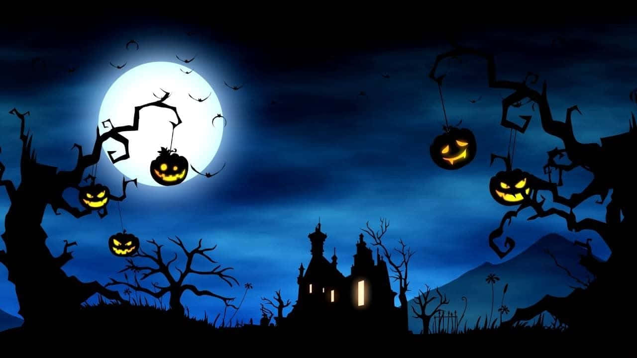 Get Ready For The Spooky Season With This Animated Halloween Scene! Background