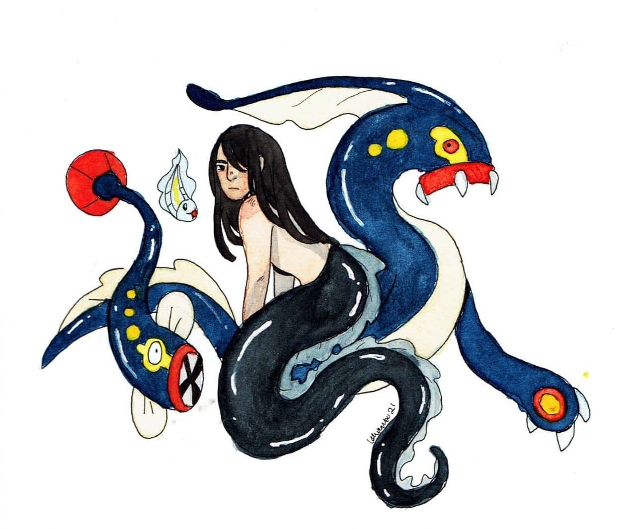 Get Ready To Adventure With Eelektrik And A Mermaid Background