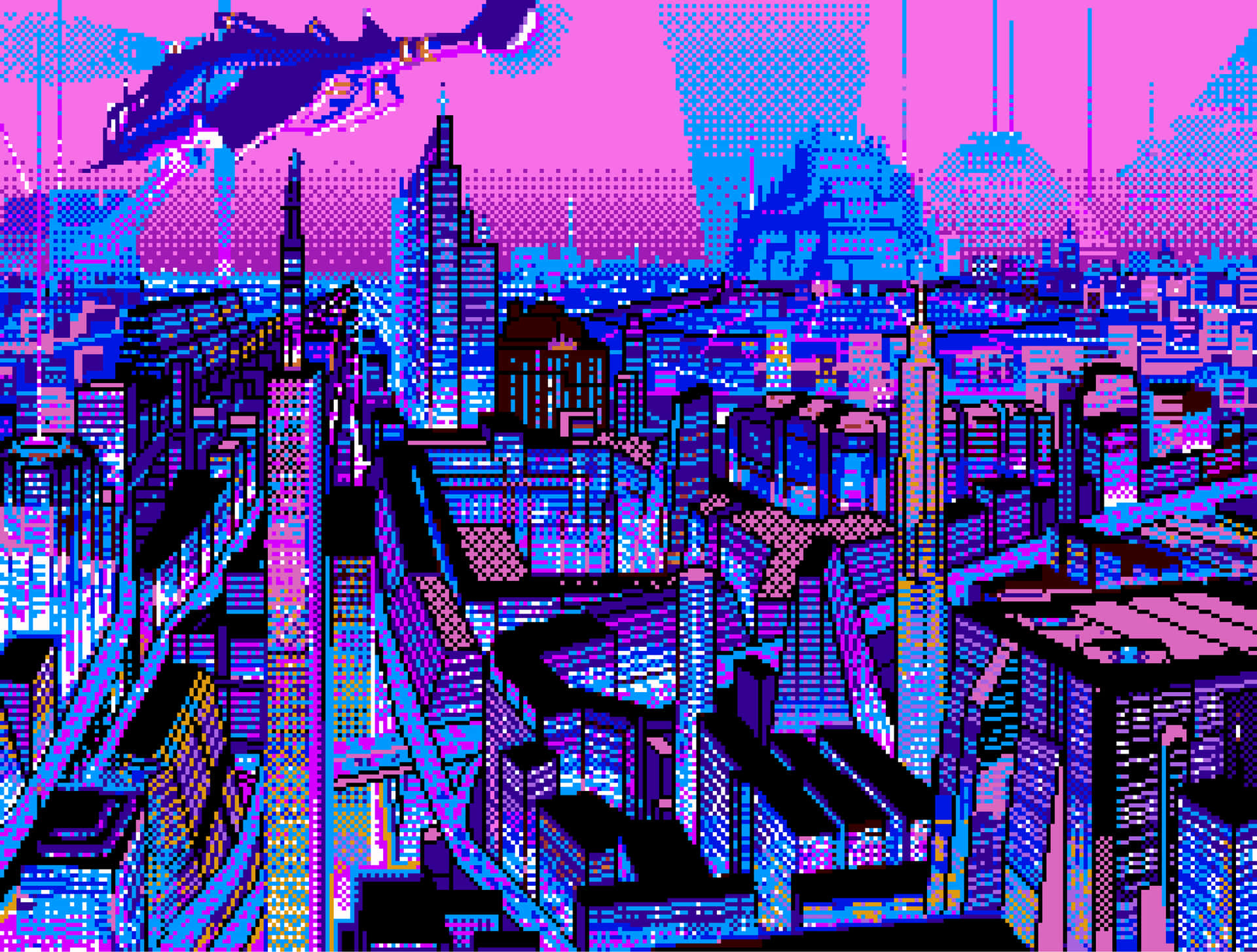 Get Ready To Be Immersed Into The Cyberpunk Pixel Art! Background