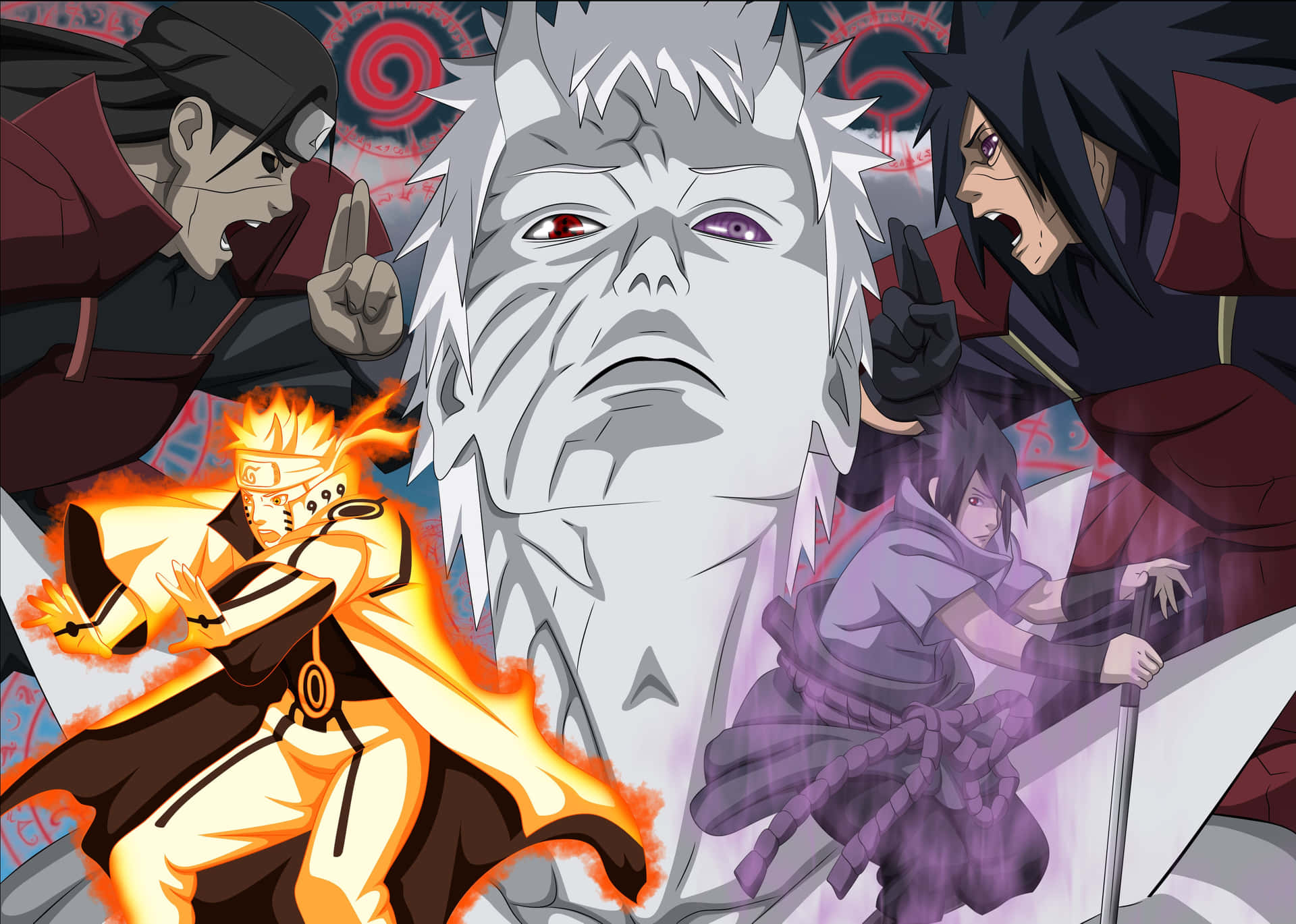 Get Ready To Be Scared! Naruto And Sasuke Come Alive In This Scary Naruto Wallpaper. Background
