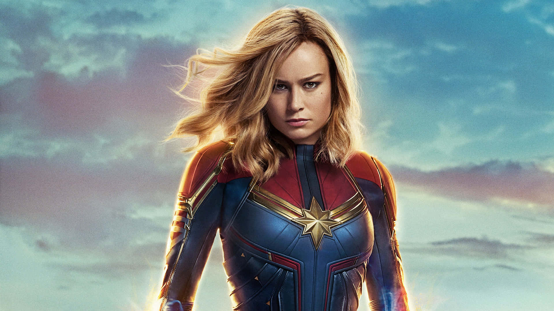 Get Ready To Be Taken To Outer Space With Captain Marvel On Your Ipad Background