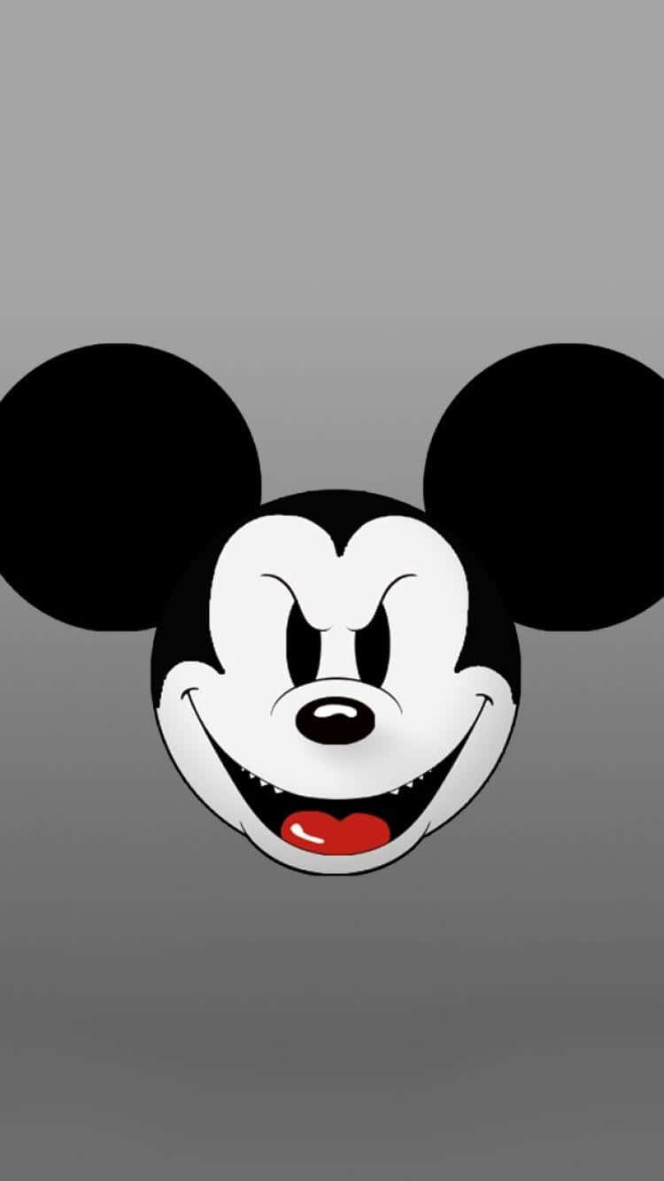 Get Ready To Connect With Your Favorite Mouse With The New Black Mickey Mouse Phone Background