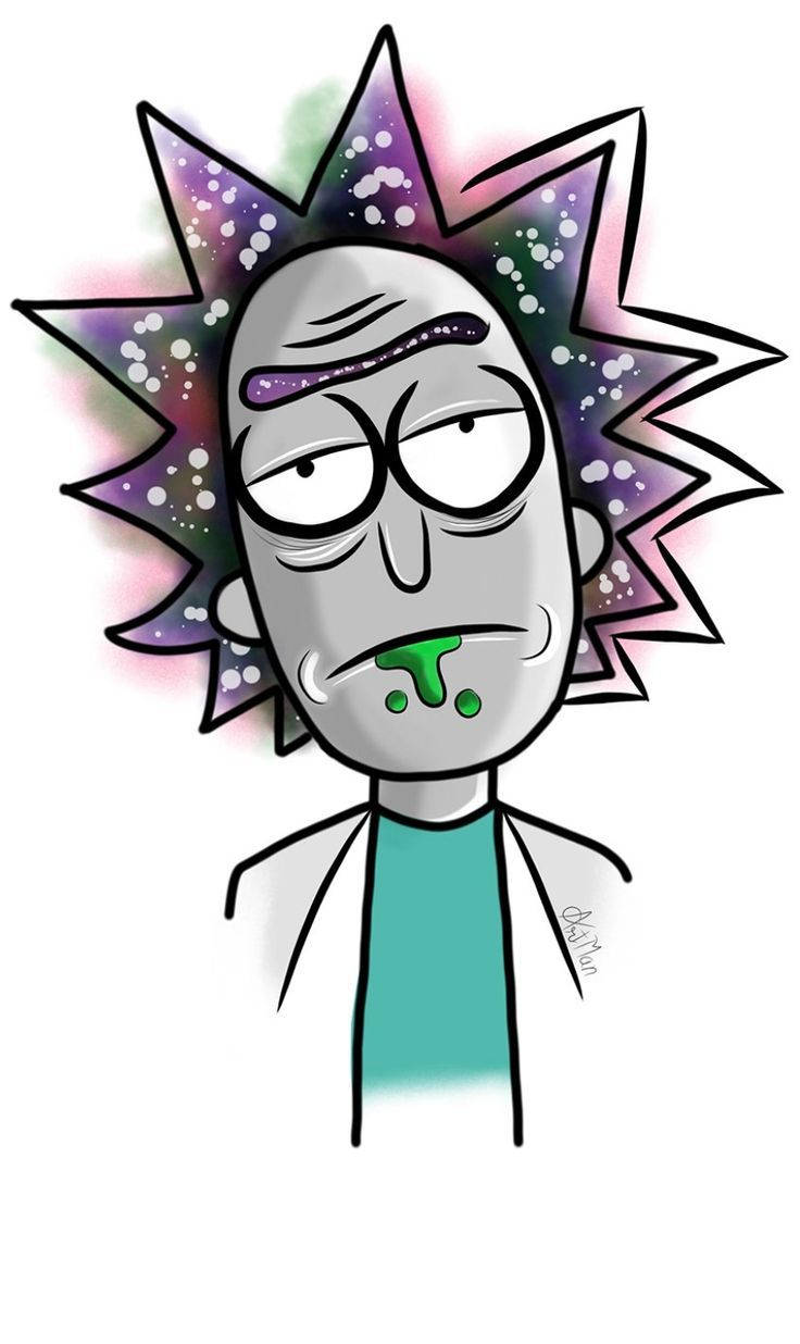 Get Ready To Enjoy A Cosmic Adventure Through Interdimensional Space With A Joint Of Rick And Morty Weed. Background