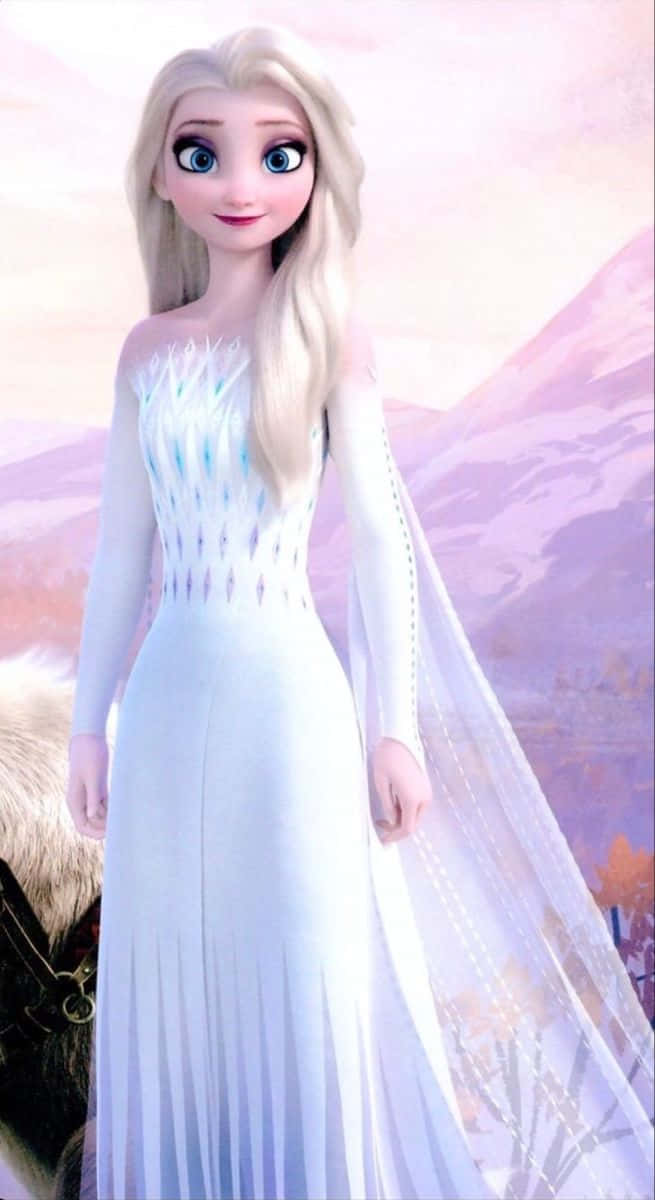 Get Ready To Feel The Magic With The Beautiful Elsa White Dress Background