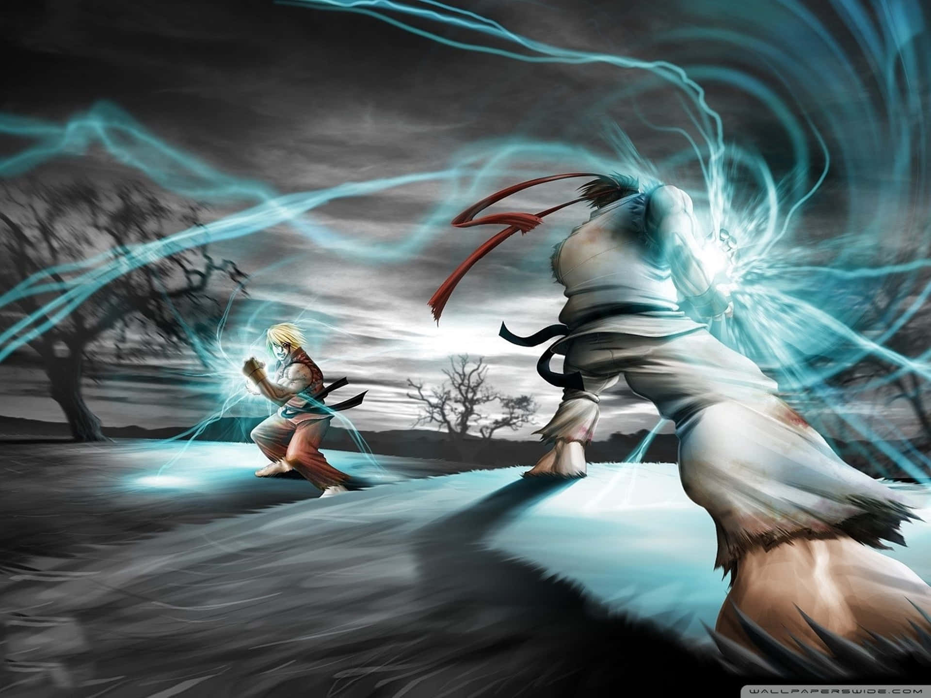 Get Ready To Fight: An Exciting Match Of 'street Fighter 4k' Background