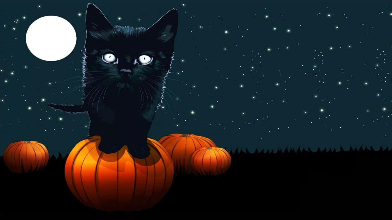 Get Ready To Have The Spookiest Black Cat Halloween Yet! Background