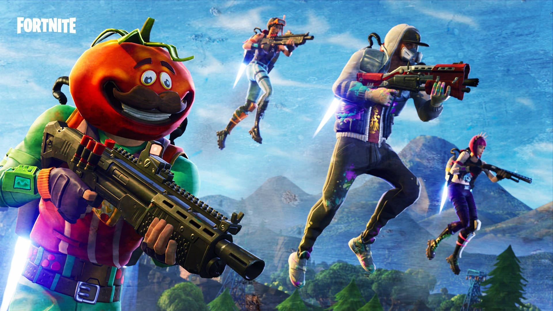 Get Ready To Join Forces With Your Friends And Battle It Out In Fortnite! Background