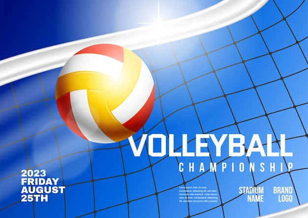 Get Ready To Move Fast And Spike The Volleyball Ball Background