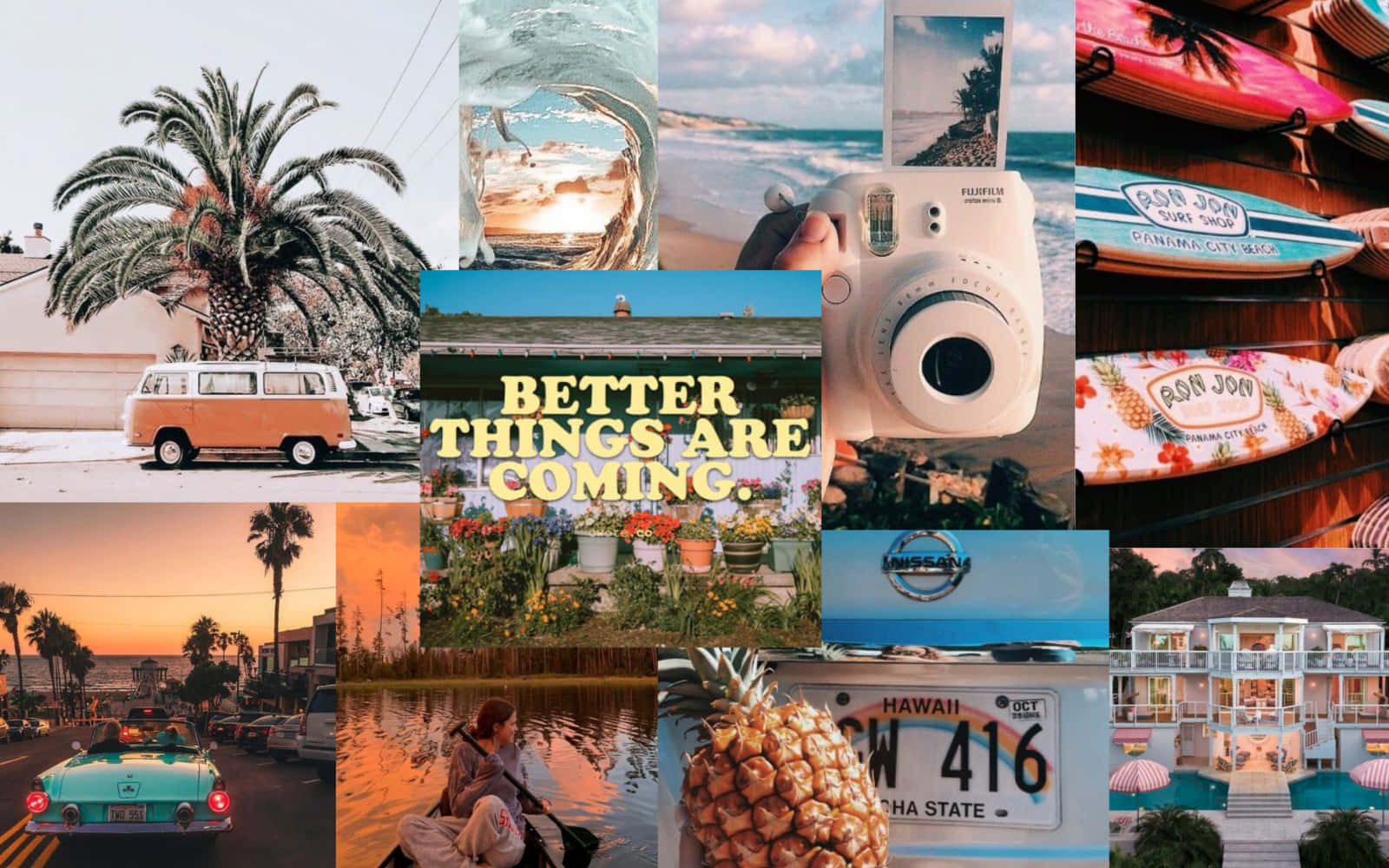Get Ready To Send Summer Vibes With Aesthetically Pleasing Collage Laptop Background