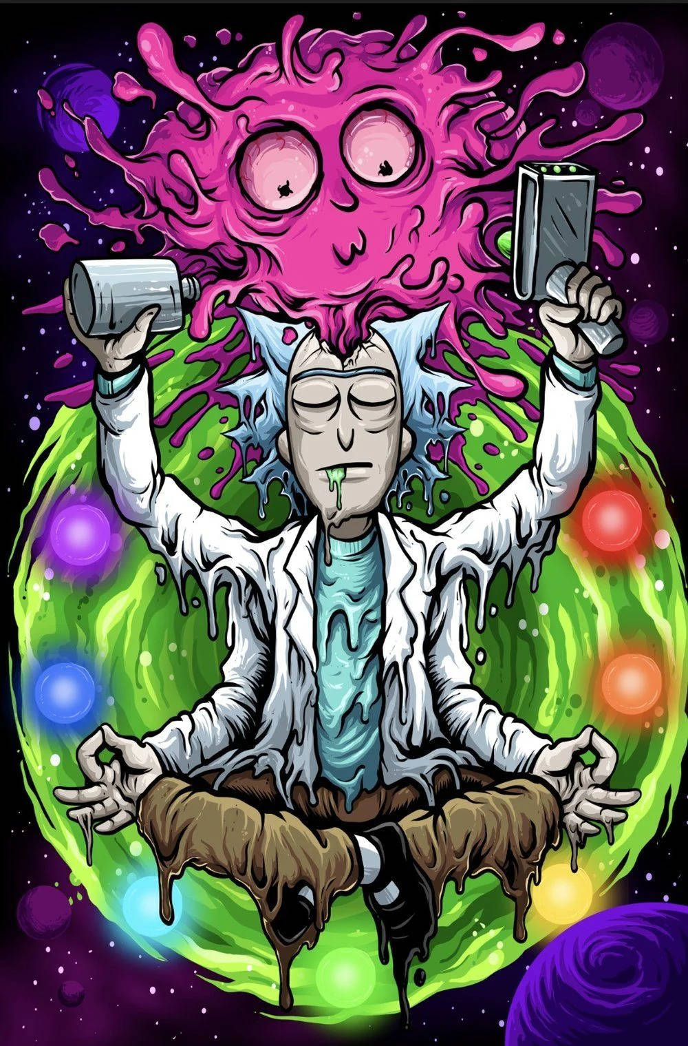 Get Ready To Take Off With Rick And Morty Weed Background