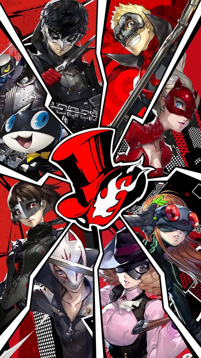 Get Ready To Take On The World With Your Trusty Persona 5 Iphone. Background