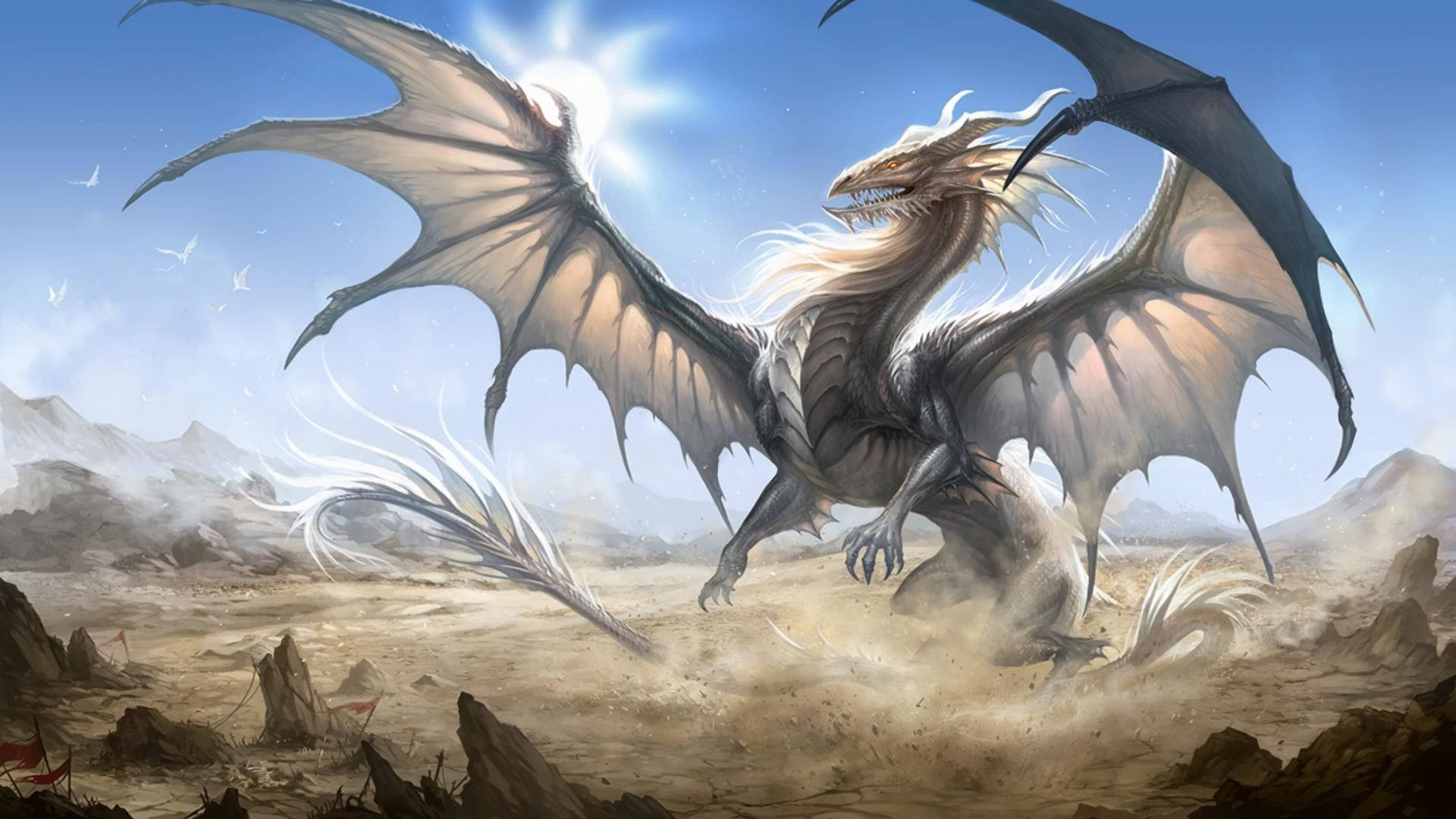 Get The Coolest Dragon With Sharp Razor Wings Background