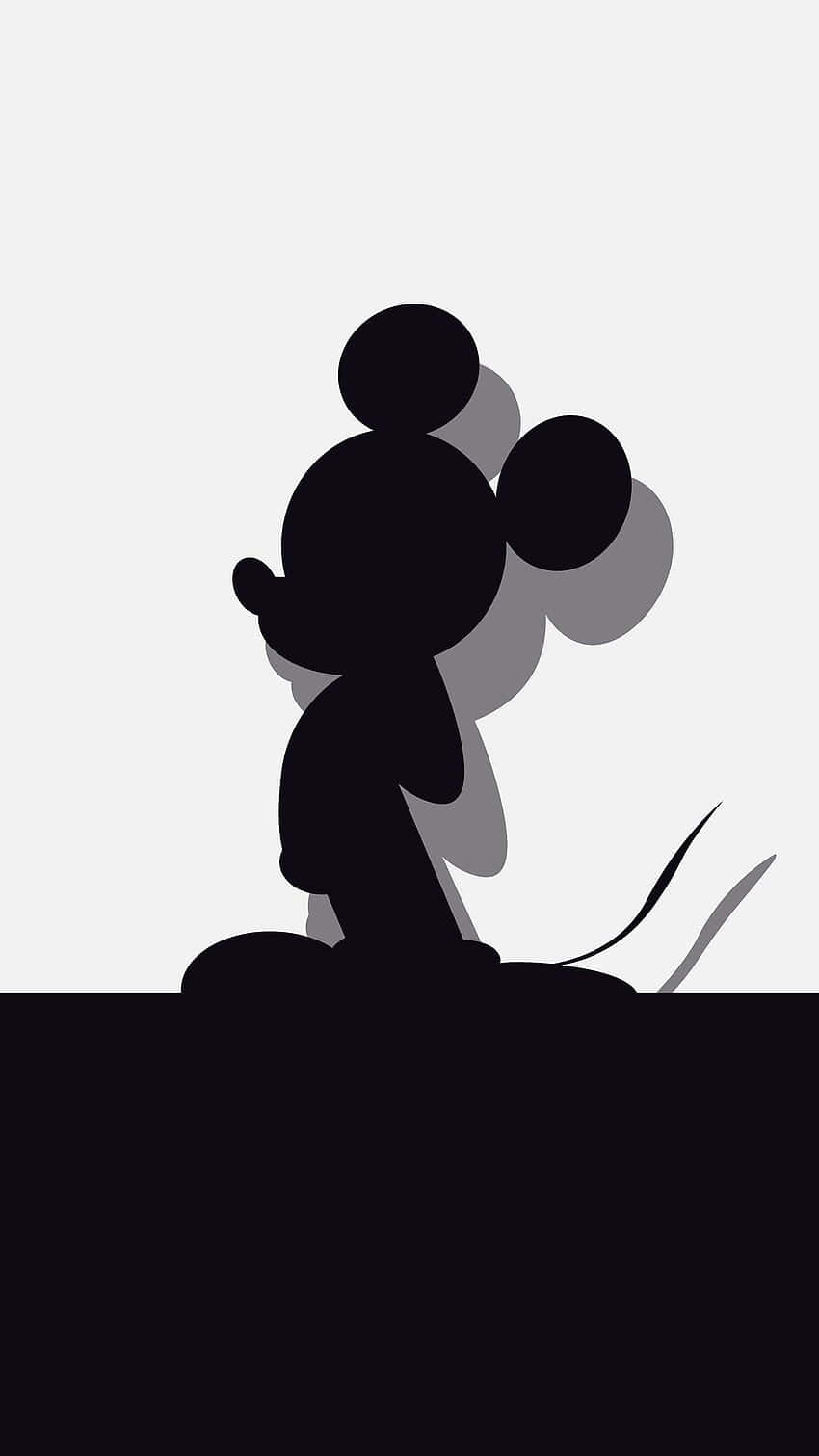 Get The Cute And Fun Disney Look With The Black Mickey Mouse Phone Background