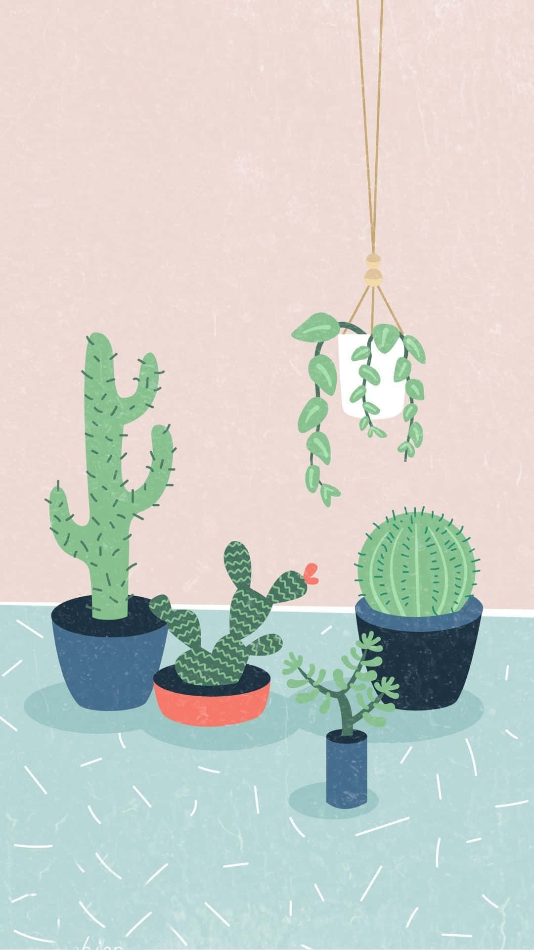 Get The Perfect Look For Your Iphone With This Cactus-themed Wallpaper.