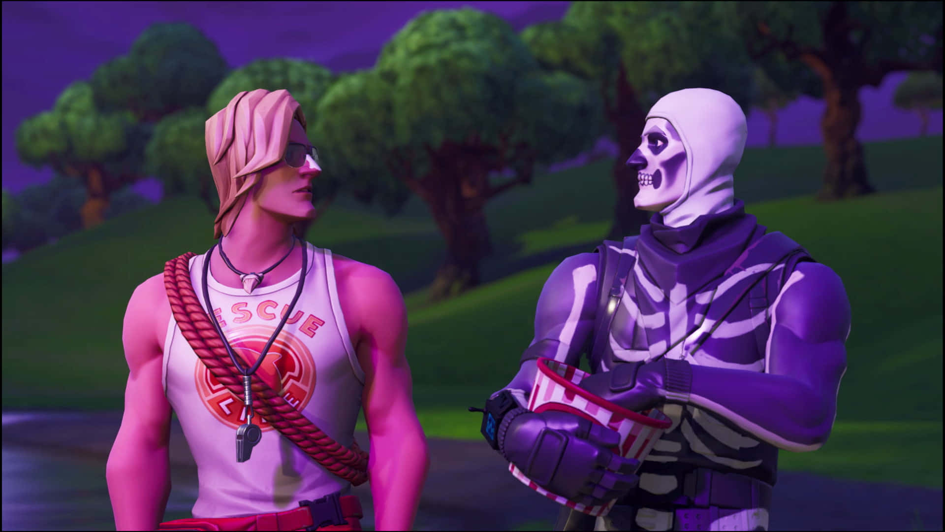 Get To The Top Of The Leaderboard With The Deadly Purple Skull Trooper. Background