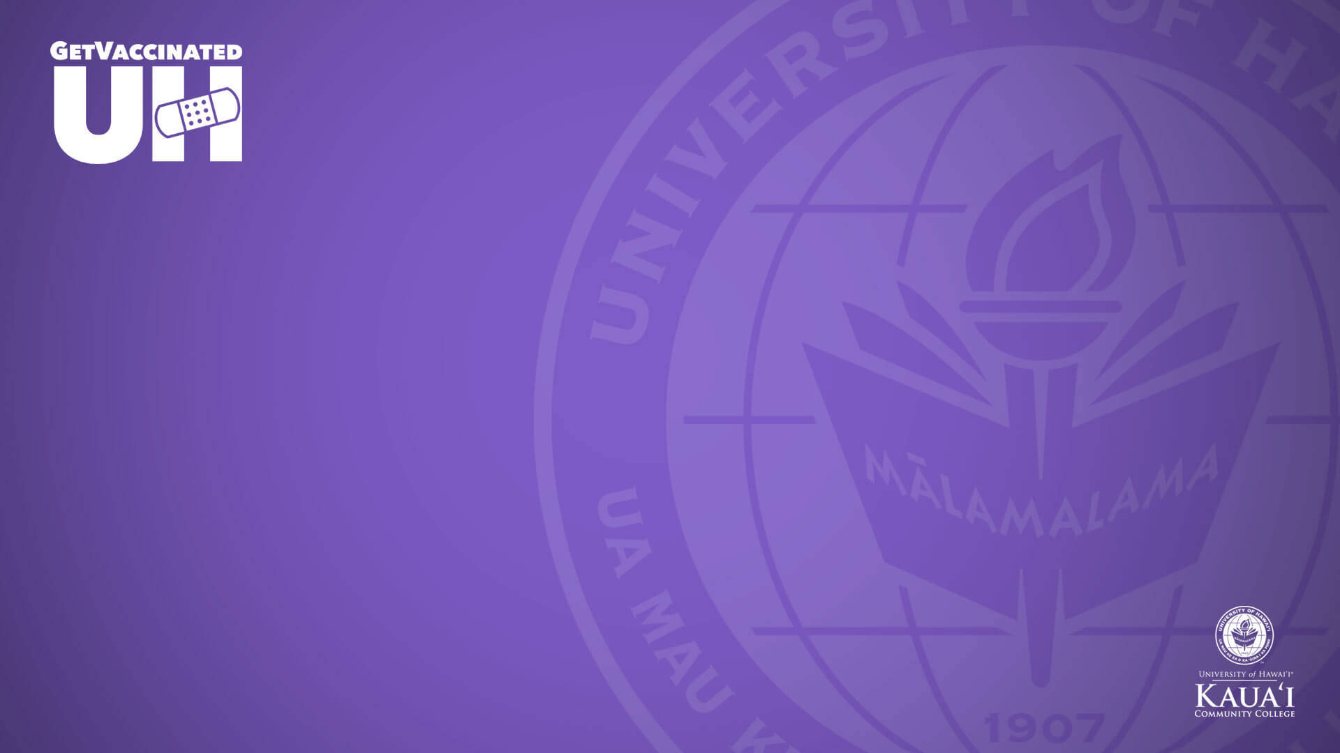 Get Vaccinated University Of Hawaii Kauai Violet Background