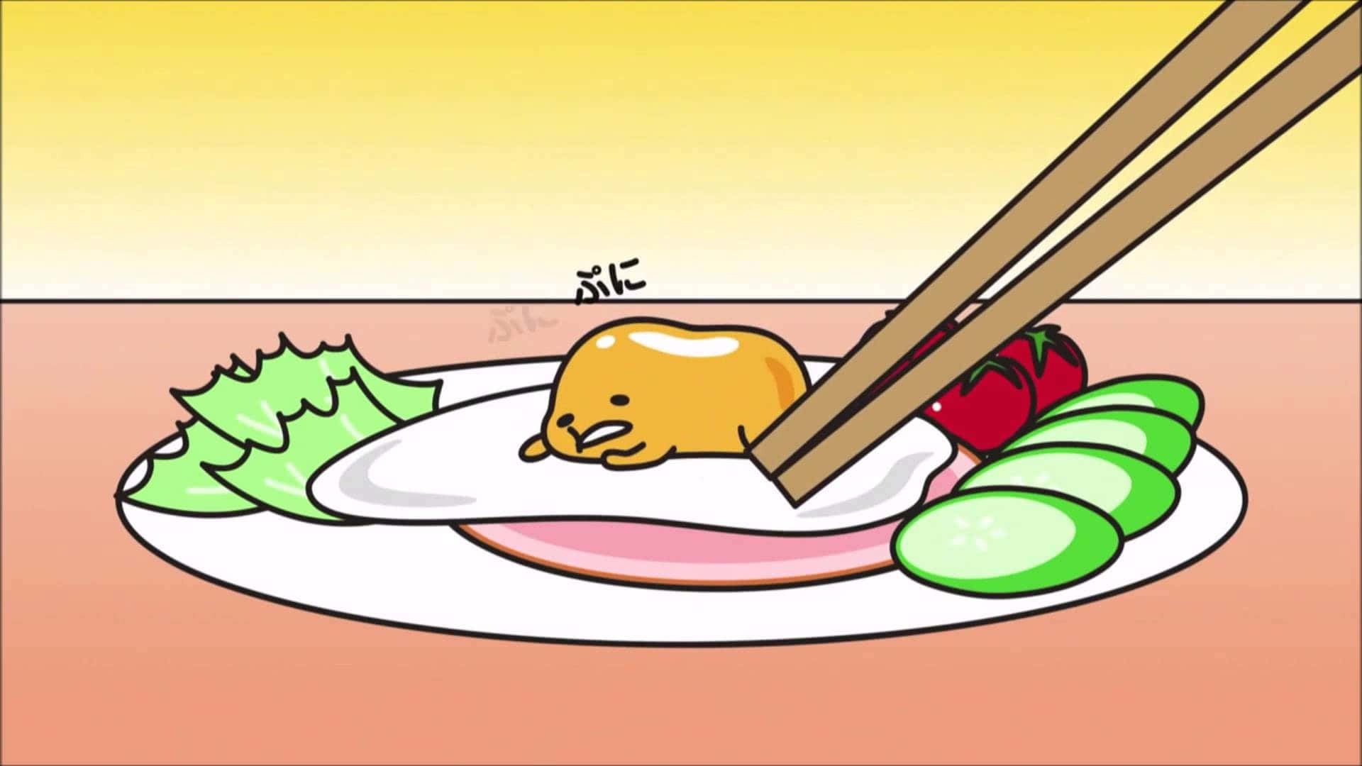 Get Your Work Done With Gudetama Computer! Background