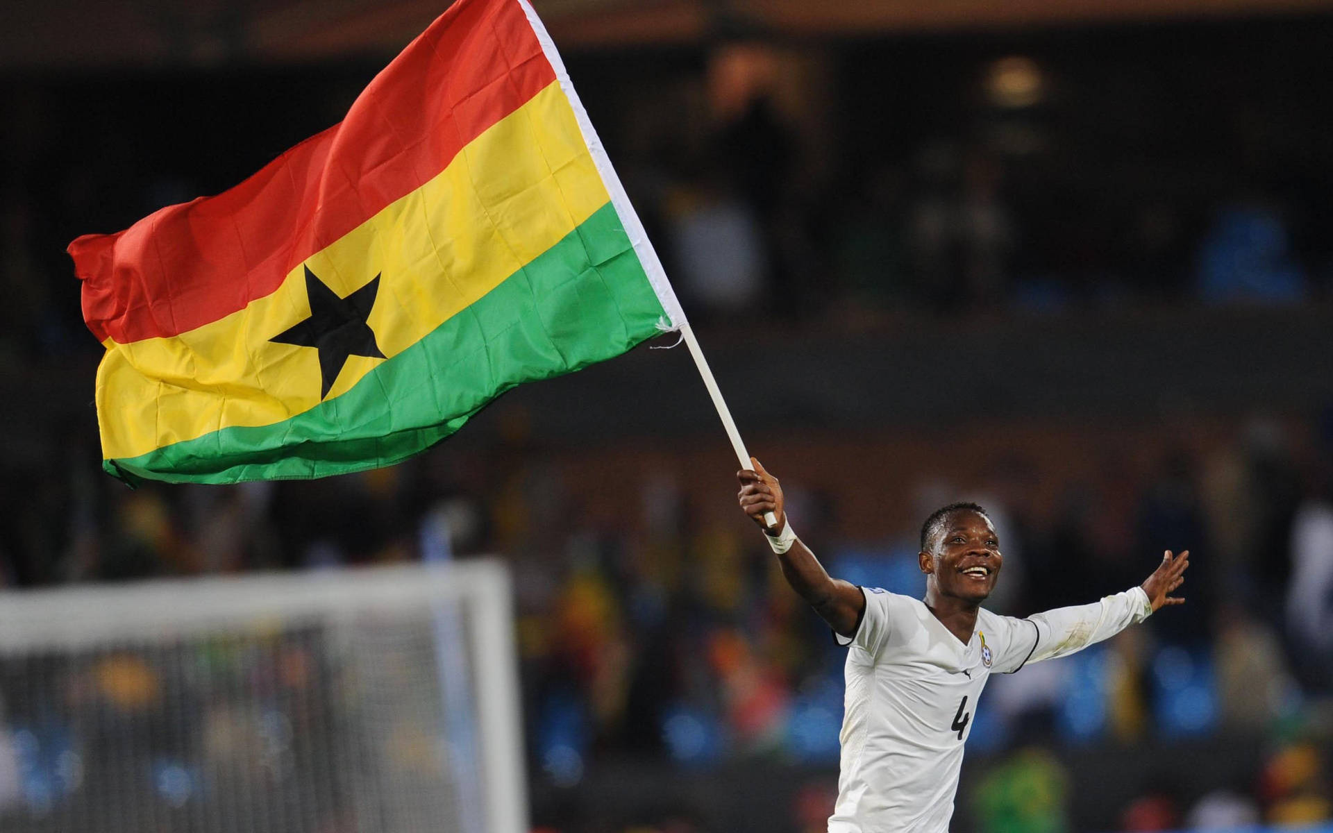 Ghana Athlete And Flag