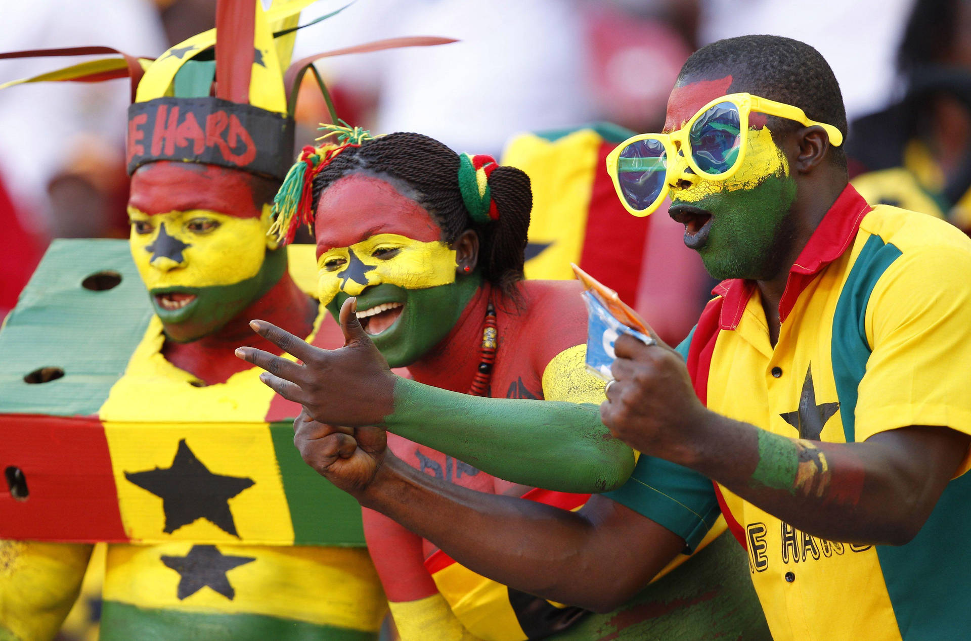Ghana Locals Cheering Background