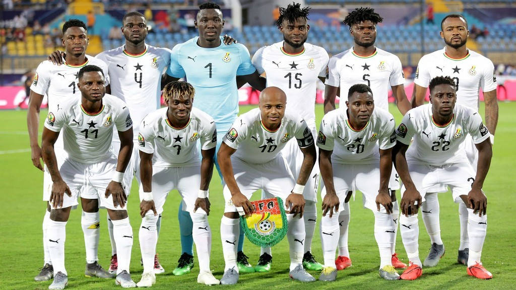 Ghana National Football Team In White Background