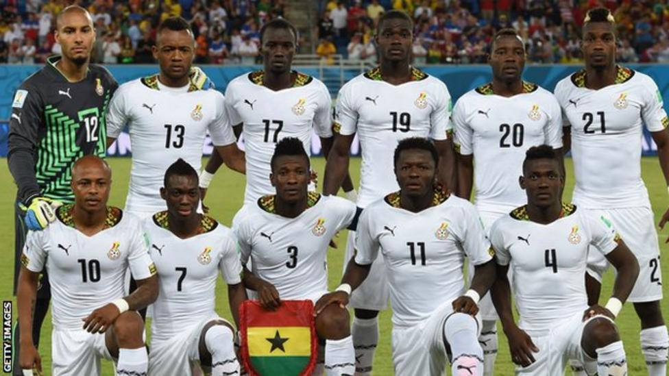 Ghana National Football Team In White Background