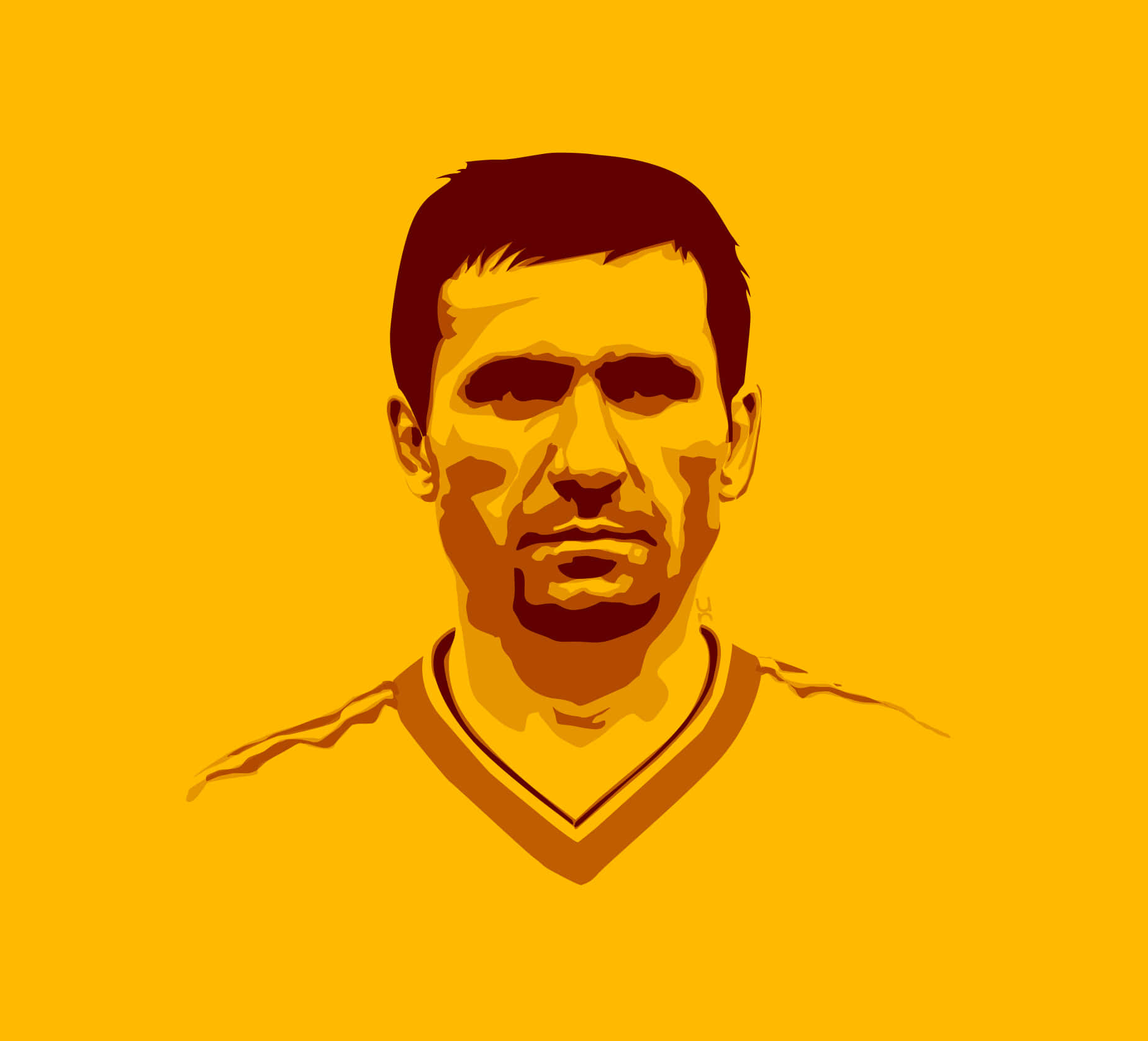 Gheorghe Hagi Monochrome Portrait Drawing Background