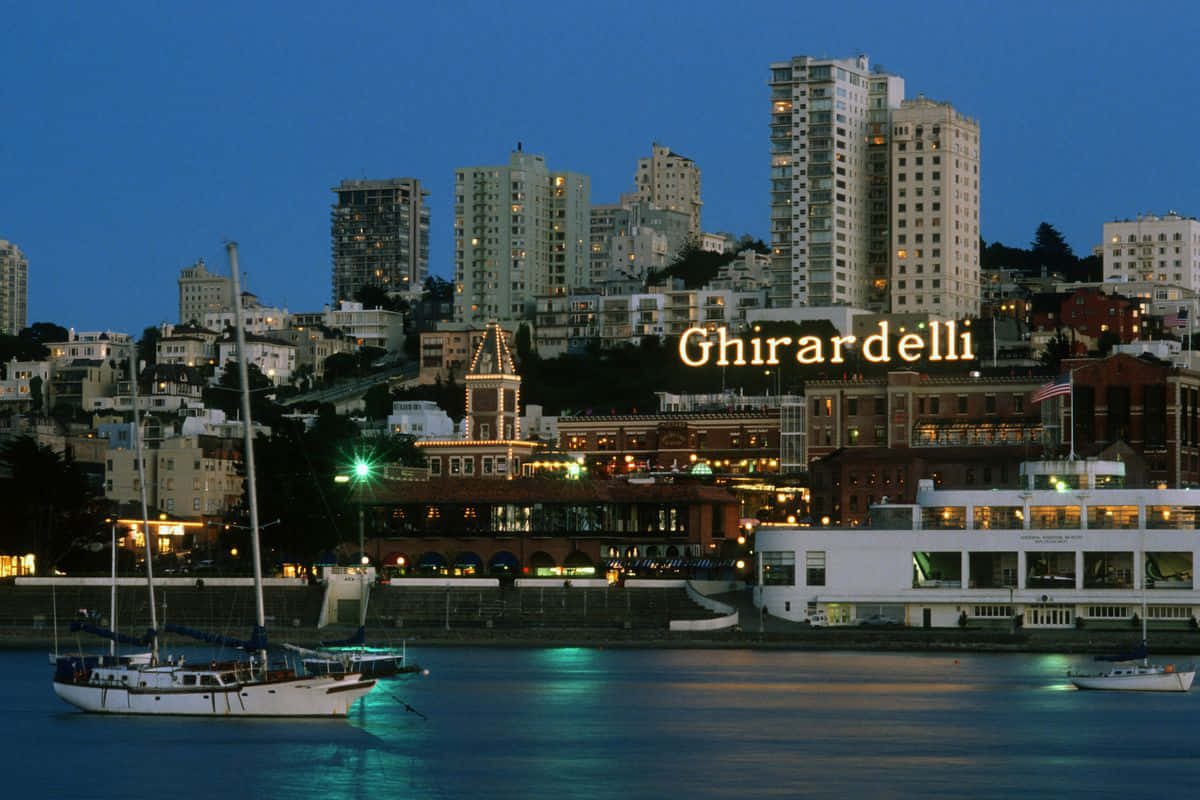 Ghiradelli Square By Ocean With Boats
