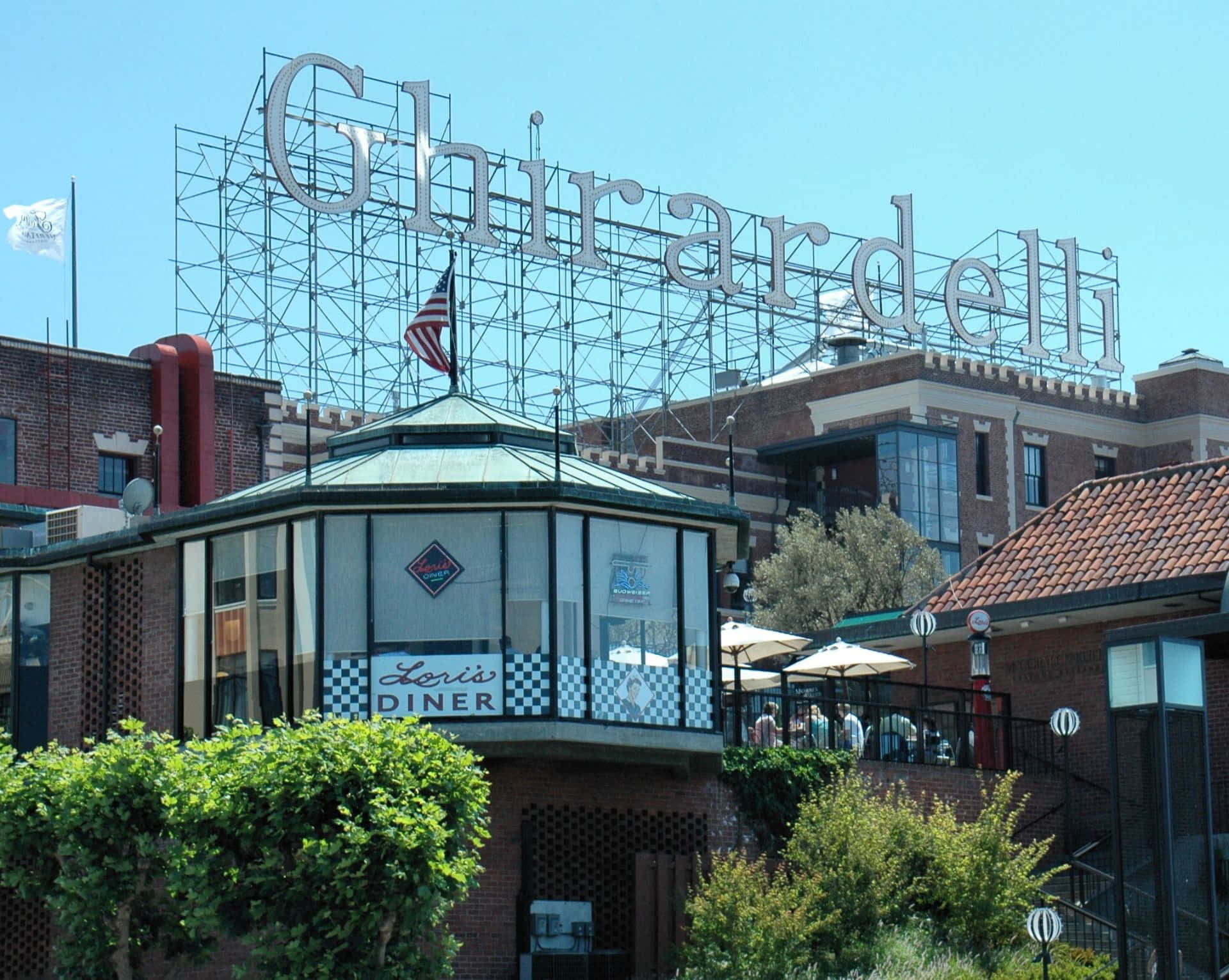 Ghiradelli Square In California Blue Sky Background