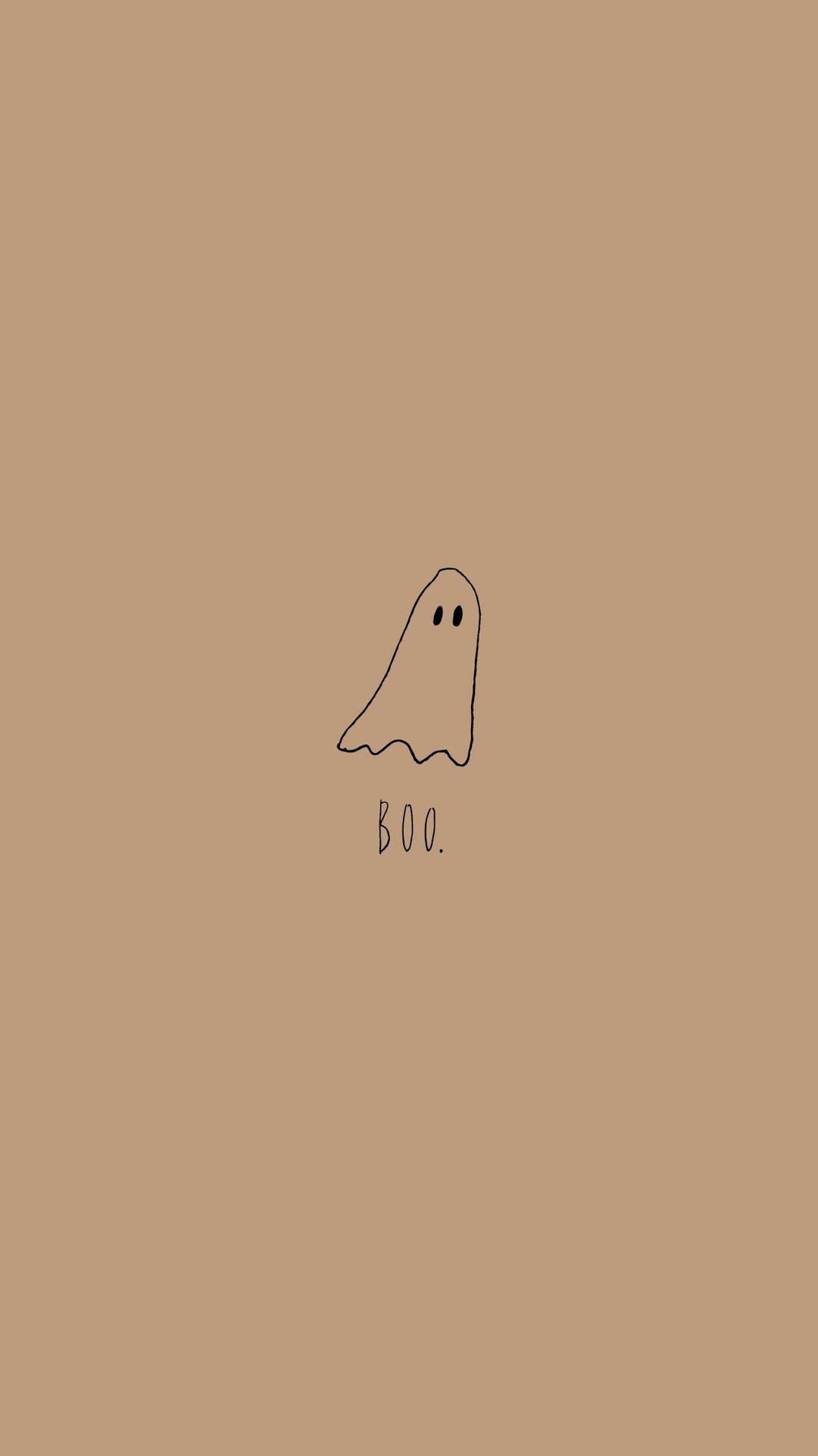 Ghost Aesthetic Logo In Brown Background