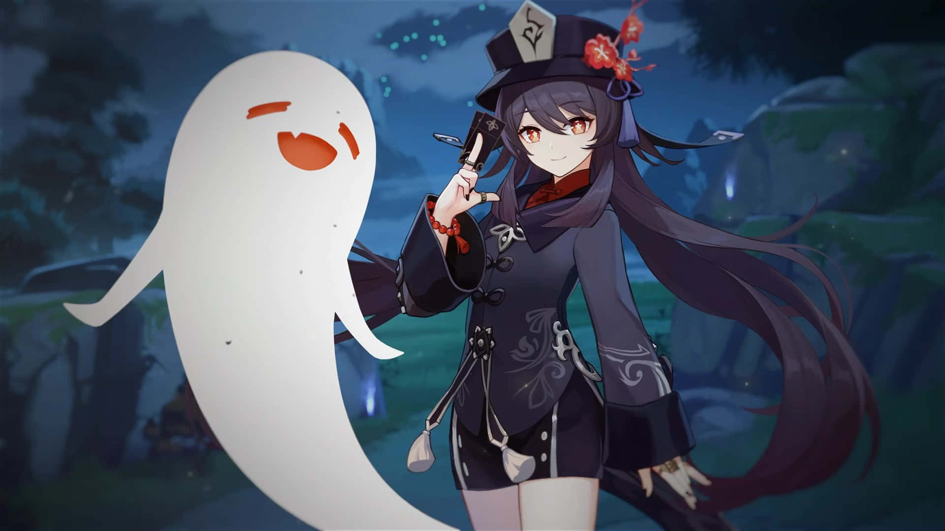 Ghost And Hu Tao Pfp Background