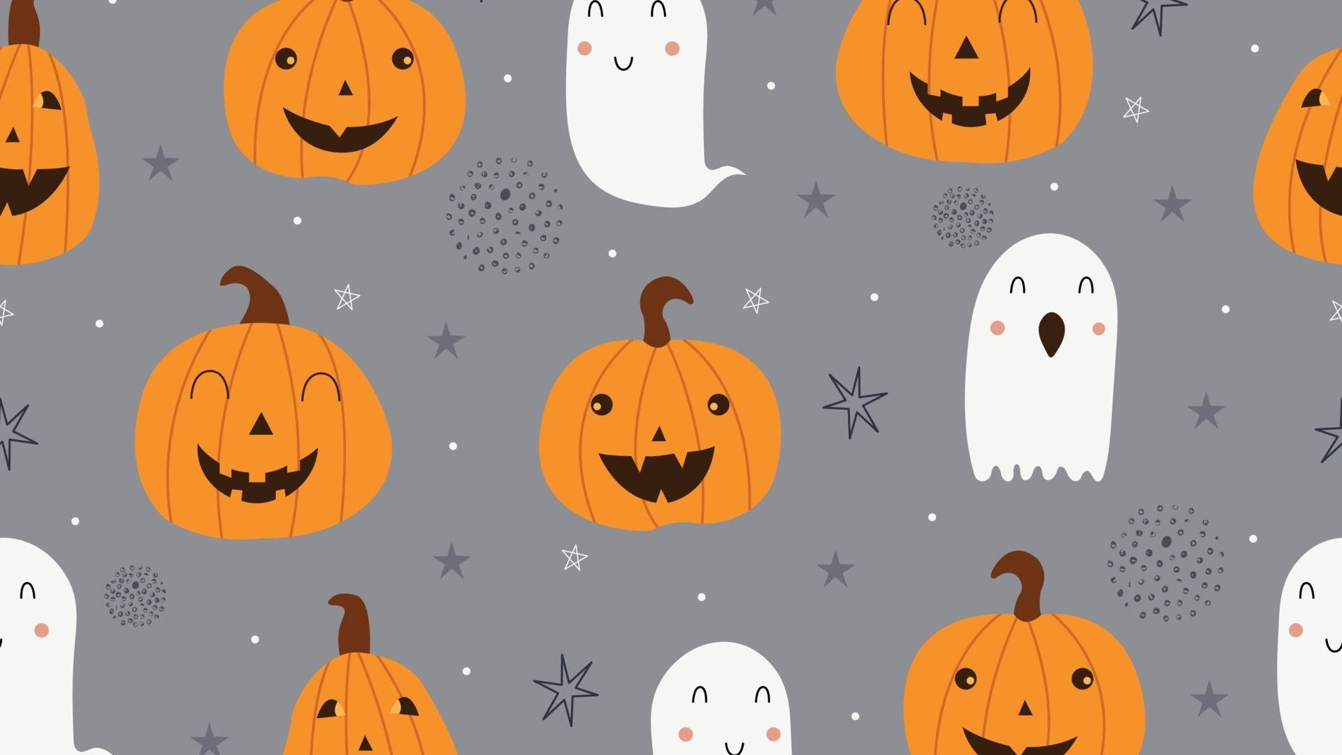 Ghost And Pumpkin Cartoon Halloween Background