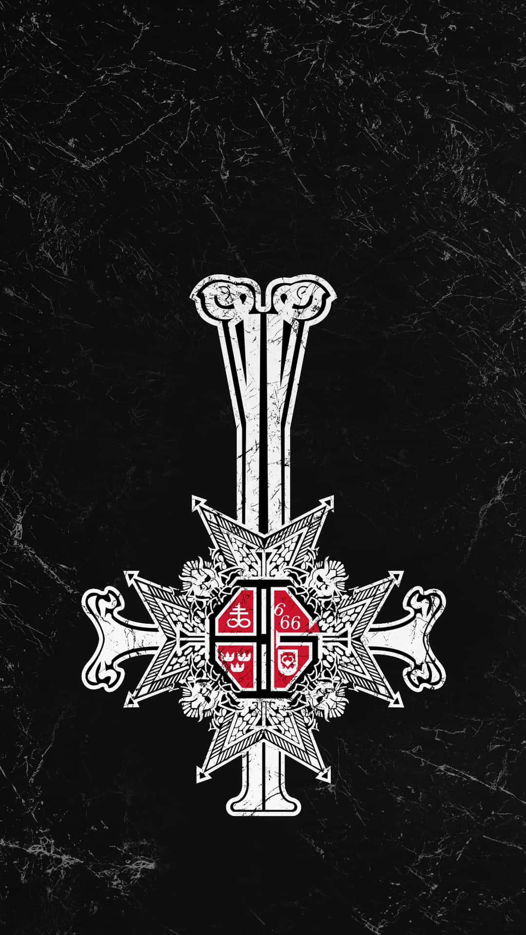 Ghost Band Inverted Silver Cross Background
