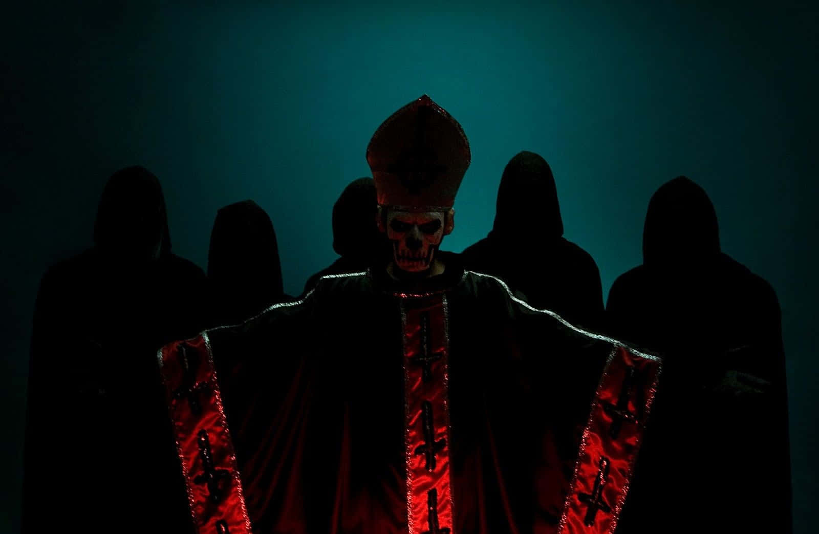 Ghost Band Members In The Shadows Red Light Background
